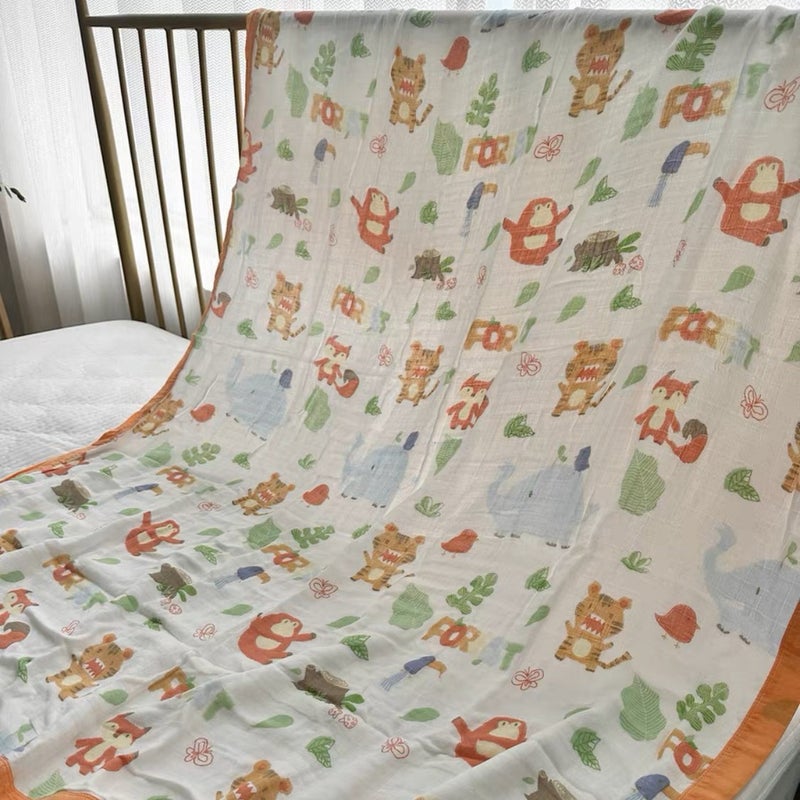 Summer Bamboo Fiber Four-Layer Gauze Blanket Children'S Air Conditioning Blanket Adult Student Bamboo Cotton Bed Sheet Cold Feeling Blanket Kindergarten - Image 1